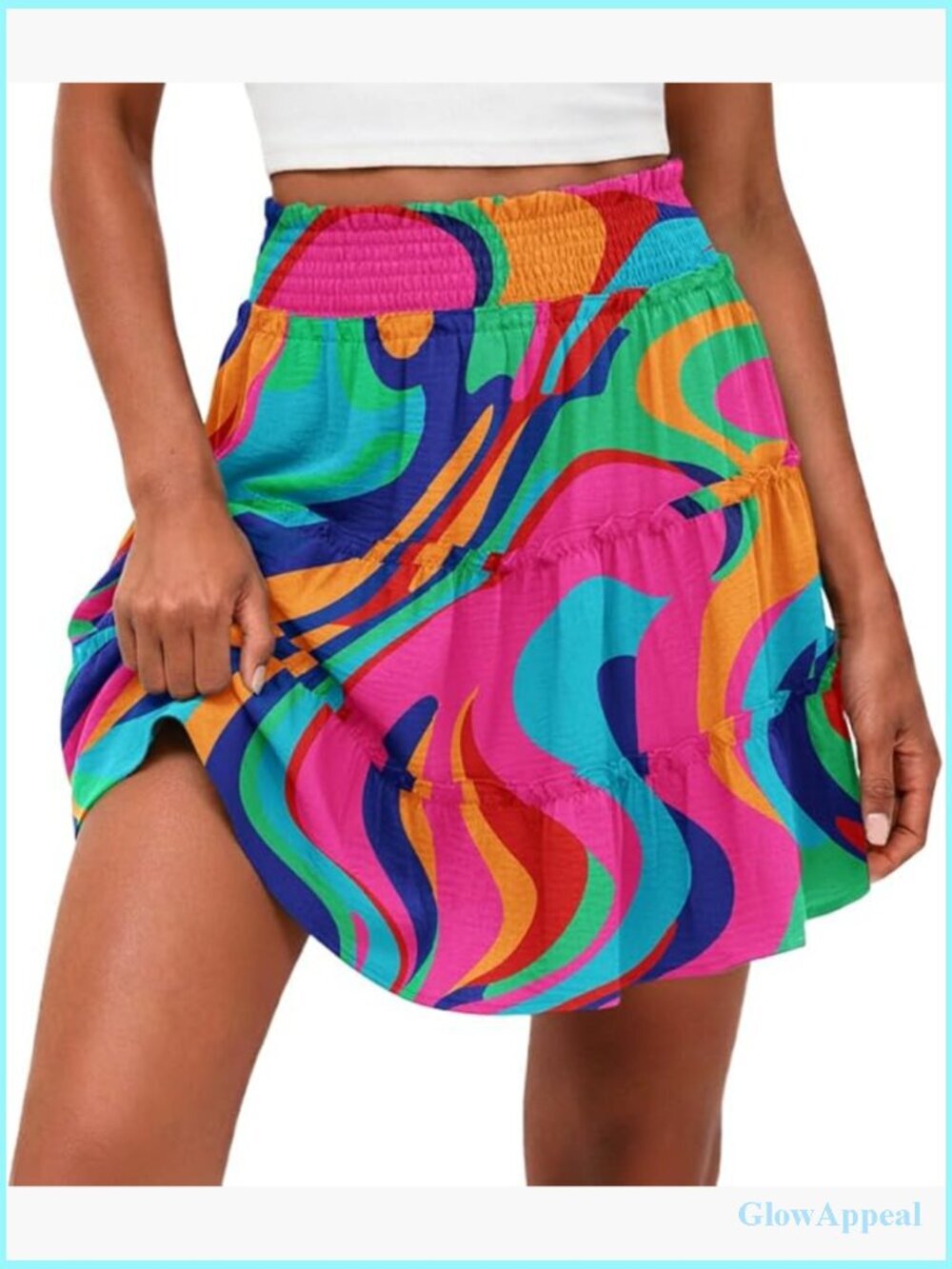 Flowy High Waisted Mini Skort with Pockets